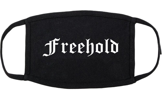 Freehold New Jersey NJ Old English Cotton Face Mask Black