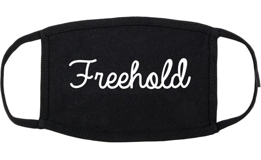 Freehold New Jersey NJ Script Cotton Face Mask Black