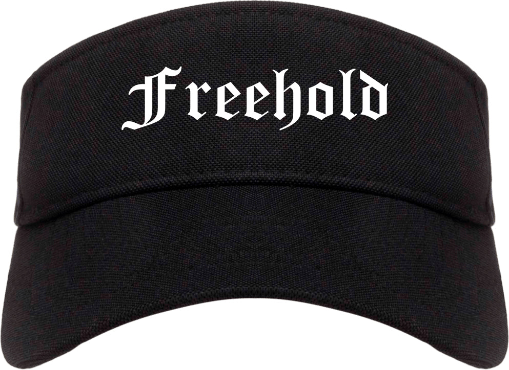 Freehold New Jersey NJ Old English Mens Visor Cap Hat Black