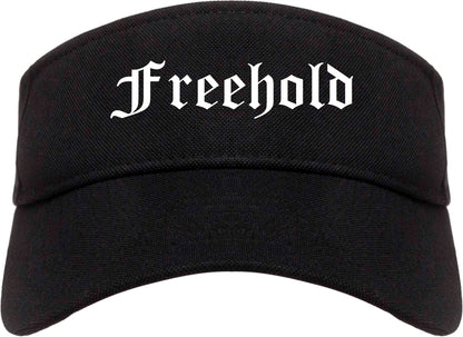 Freehold New Jersey NJ Old English Mens Visor Cap Hat Black