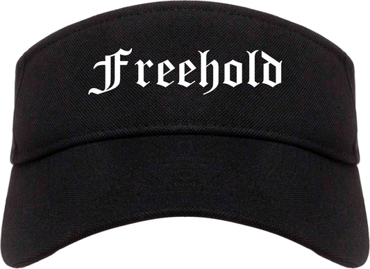 Freehold New Jersey NJ Old English Mens Visor Cap Hat Black
