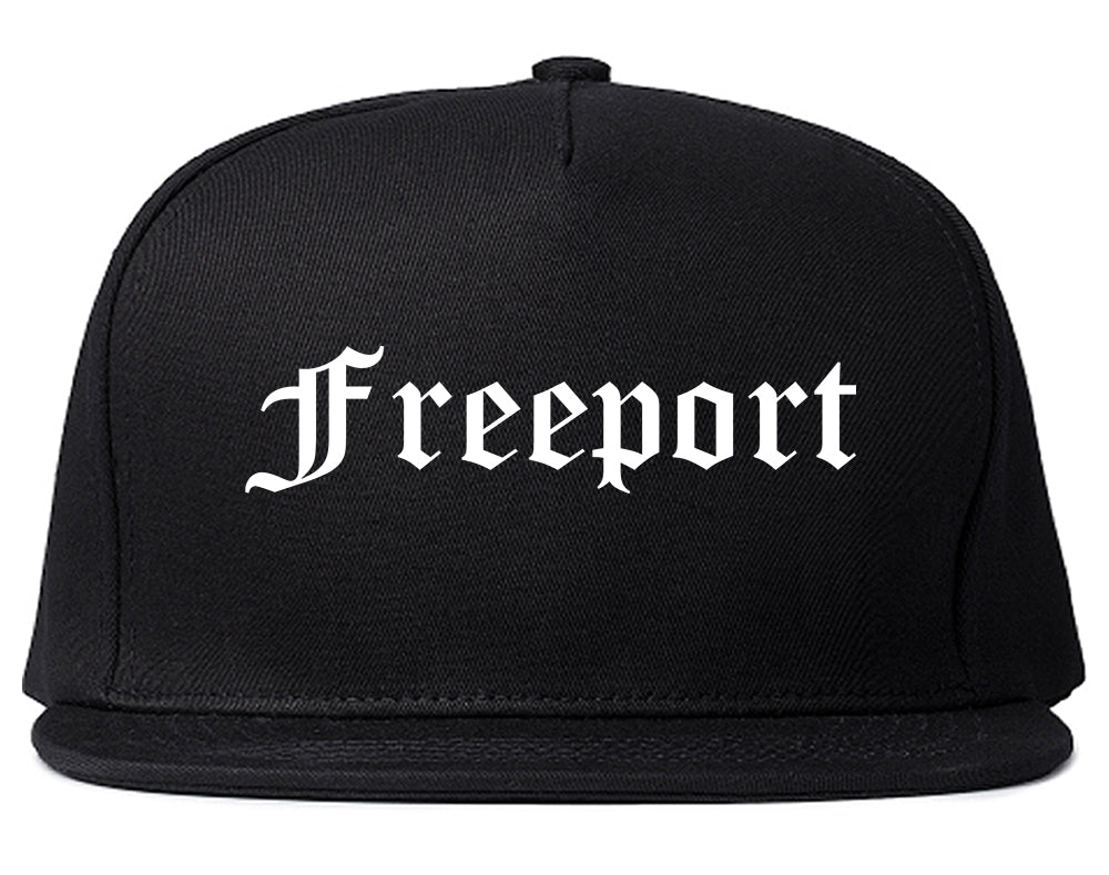 Freeport Illinois IL Old English Mens Snapback Hat Black