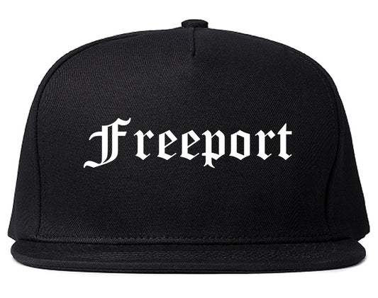Freeport Illinois IL Old English Mens Snapback Hat Black