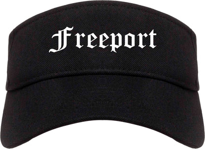 Freeport Illinois IL Old English Mens Visor Cap Hat Black
