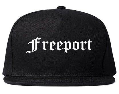 Freeport Texas TX Old English Mens Snapback Hat Black