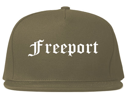 Freeport Texas TX Old English Mens Snapback Hat Grey