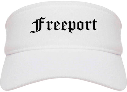 Freeport Texas TX Old English Mens Visor Cap Hat White