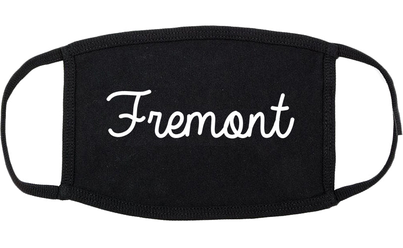 Fremont California CA Script Cotton Face Mask Black