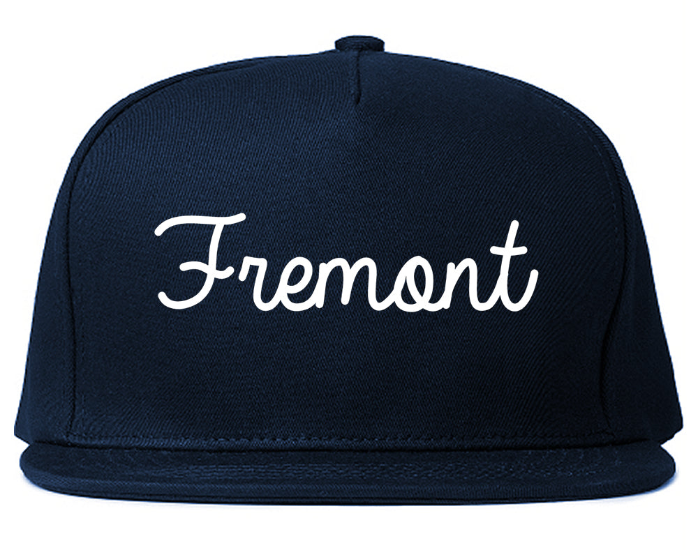 Fremont California CA Script Mens Snapback Hat Navy Blue