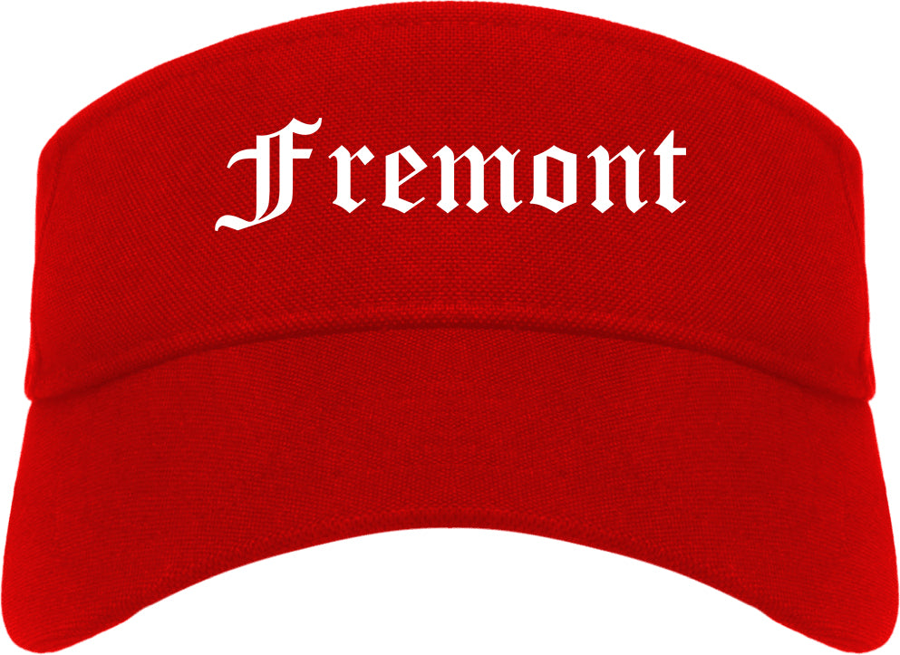 Fremont California CA Old English Mens Visor Cap Hat Red