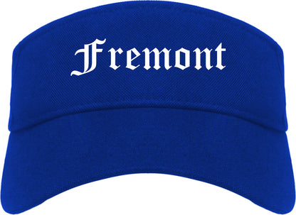 Fremont California CA Old English Mens Visor Cap Hat Royal Blue