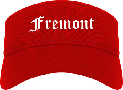 Fremont Nebraska NE Old English Mens Visor Cap Hat Red