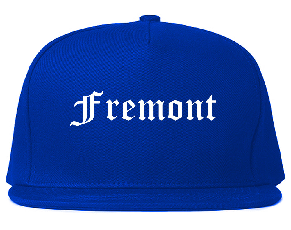 Fremont Ohio OH Old English Mens Snapback Hat Royal Blue