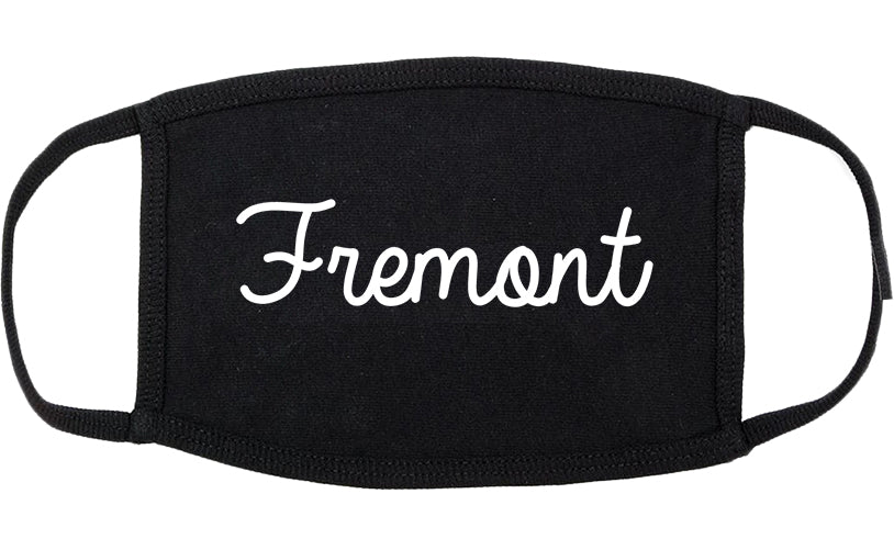 Fremont Ohio OH Script Cotton Face Mask Black