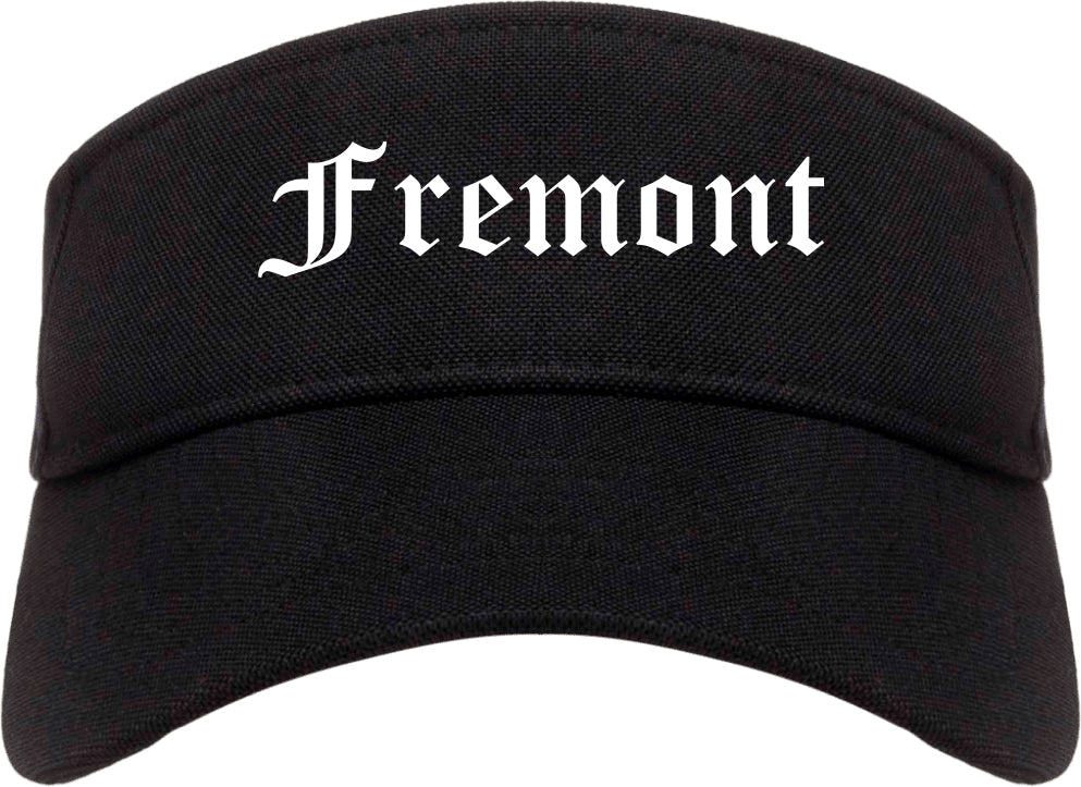 Fremont Ohio OH Old English Mens Visor Cap Hat Black
