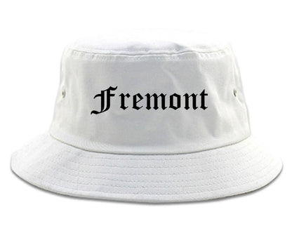 Fremont Ohio OH Old English Mens Bucket Hat White