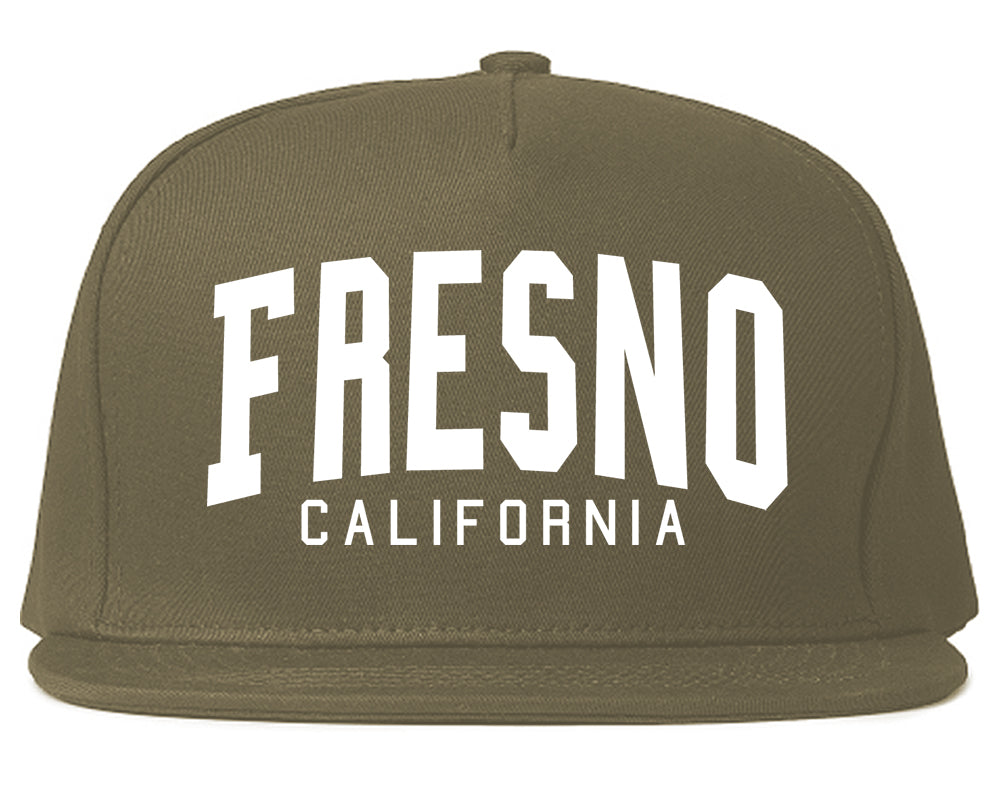 Fresno California Arch Mens Snapback Hat Grey