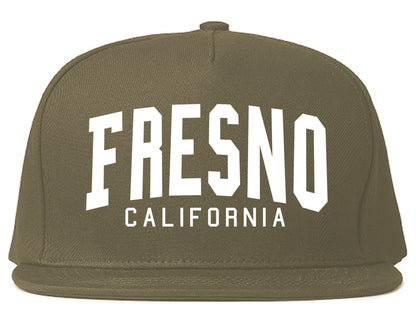 Fresno California Arch Mens Snapback Hat Grey