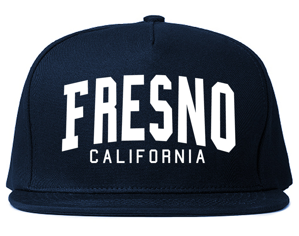 Fresno California Arch Mens Snapback Hat Navy Blue