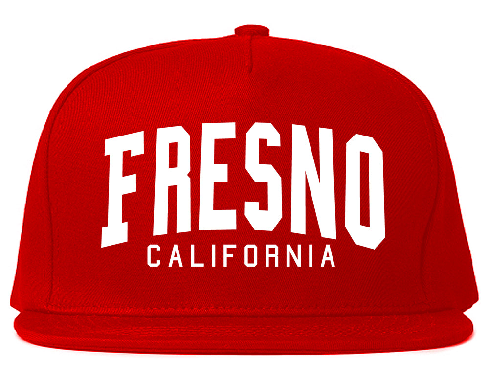 Fresno California Arch Mens Snapback Hat Red