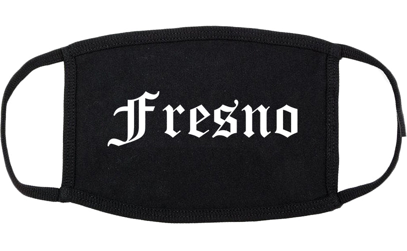Fresno California CA Old English Cotton Face Mask Black