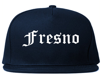 Fresno California CA Old English Mens Snapback Hat Navy Blue