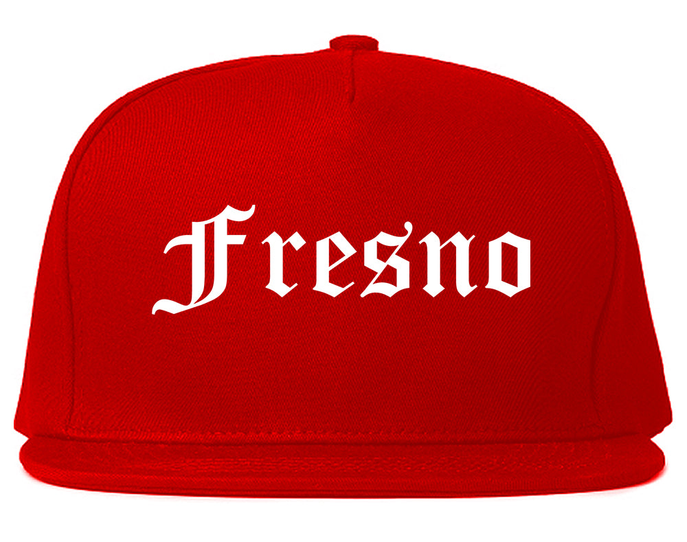 Fresno California CA Old English Mens Snapback Hat Red