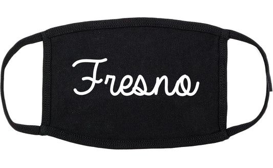 Fresno California CA Script Cotton Face Mask Black