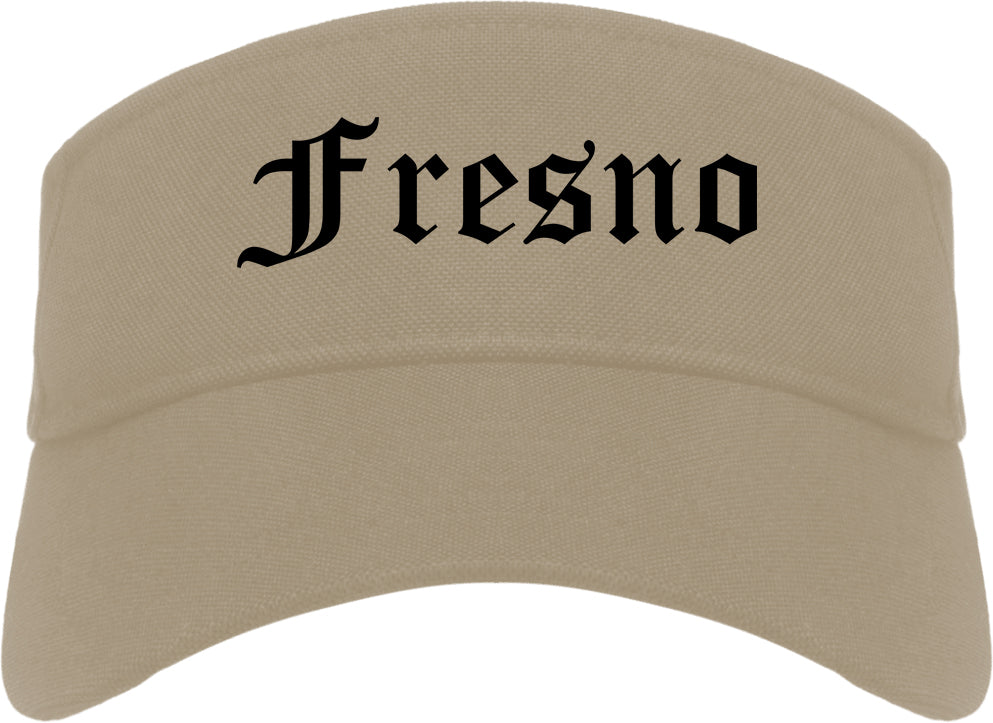 Fresno California CA Old English Mens Visor Cap Hat Khaki
