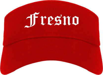 Fresno California CA Old English Mens Visor Cap Hat Red