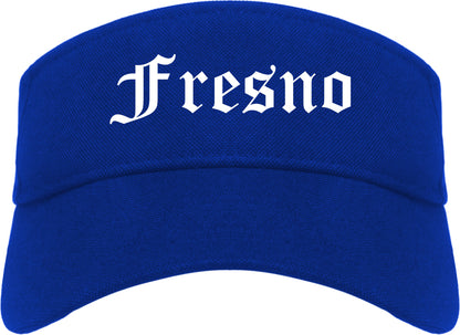 Fresno California CA Old English Mens Visor Cap Hat Royal Blue