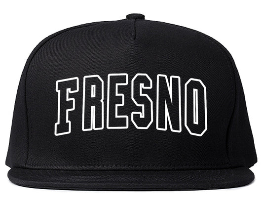 Fresno California Outline Mens Snapback Hat Black
