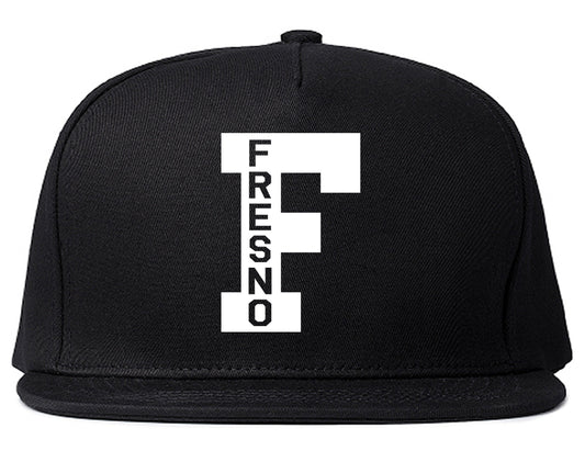 Fresno F Letter Mens Snapback Hat Black