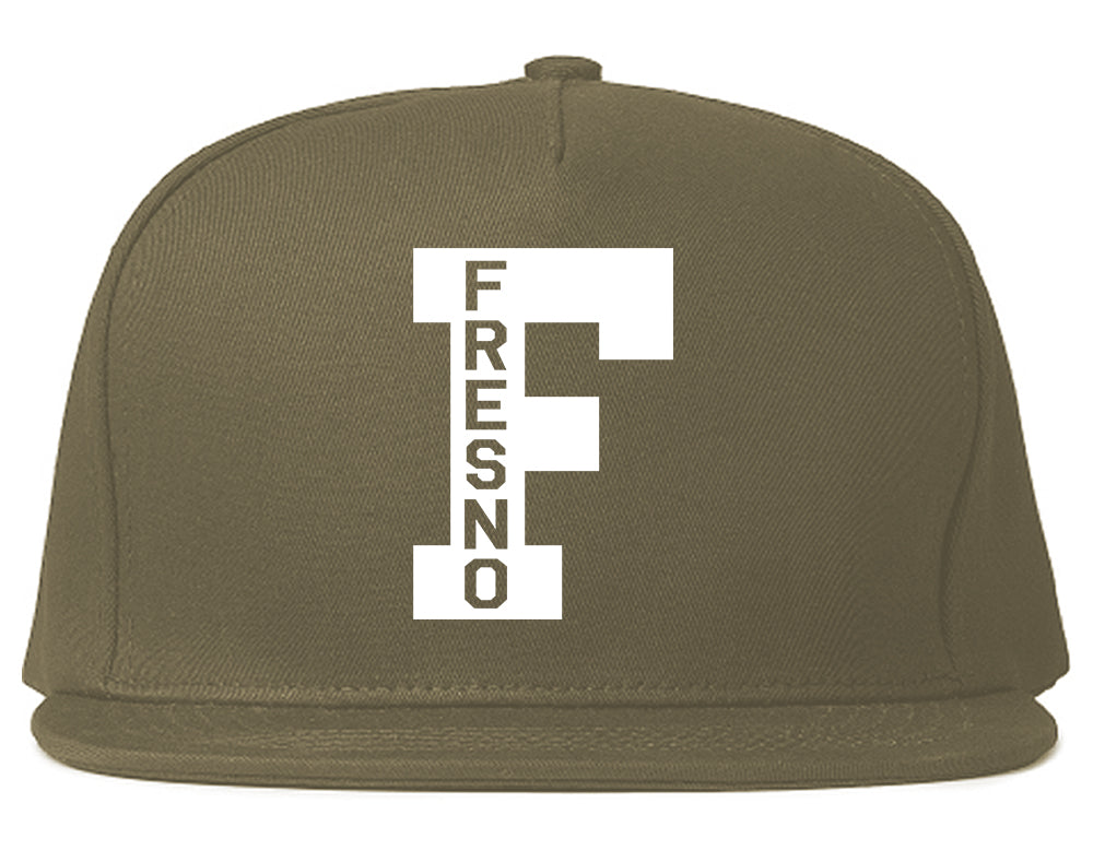 Fresno F Letter Mens Snapback Hat Grey