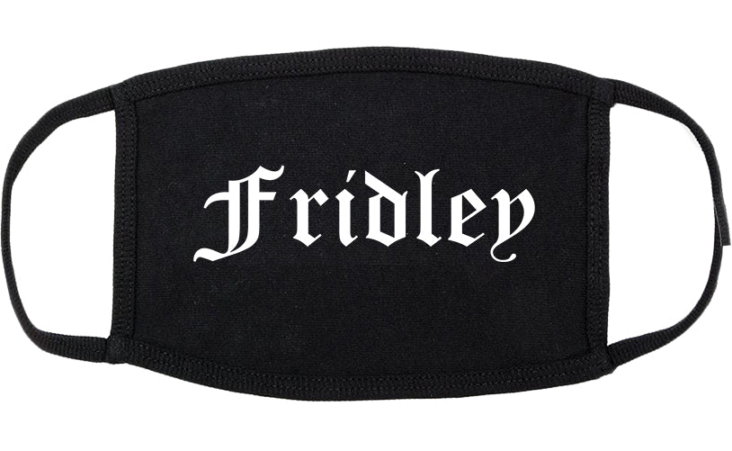Fridley Minnesota MN Old English Cotton Face Mask Black