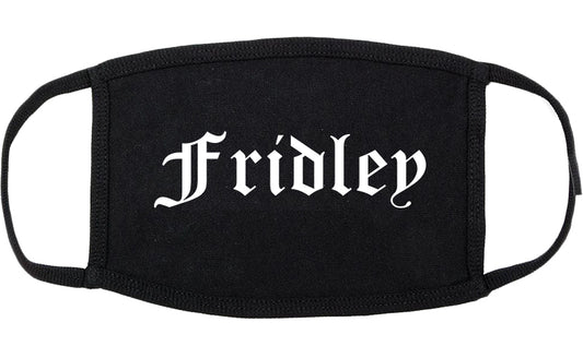 Fridley Minnesota MN Old English Cotton Face Mask Black