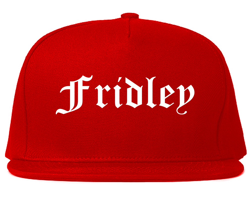 Fridley Minnesota MN Old English Mens Snapback Hat Red