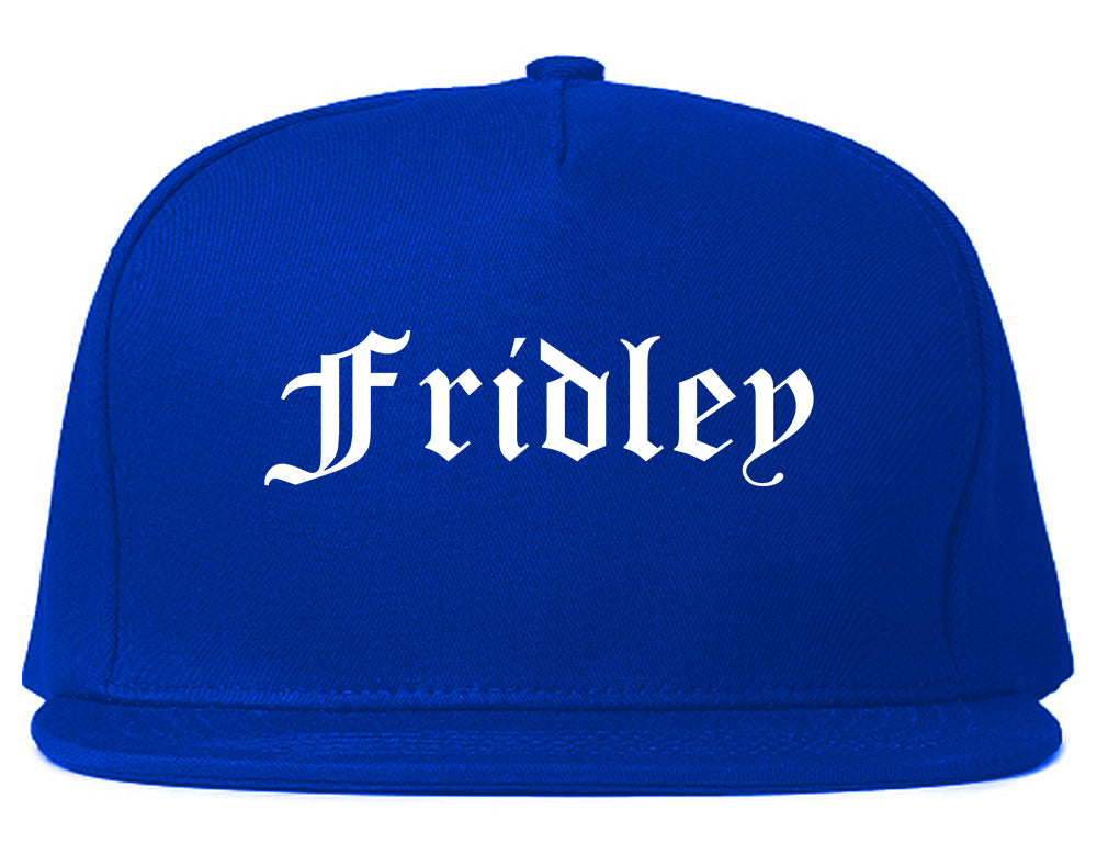 Fridley Minnesota MN Old English Mens Snapback Hat Royal Blue