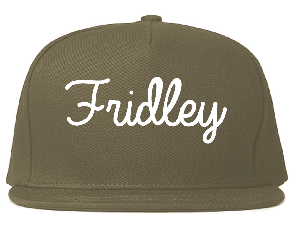 Fridley Minnesota MN Script Mens Snapback Hat Grey