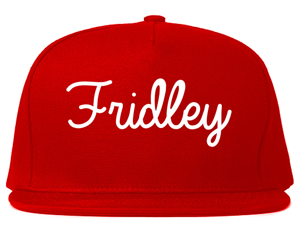 Fridley Minnesota MN Script Mens Snapback Hat Red