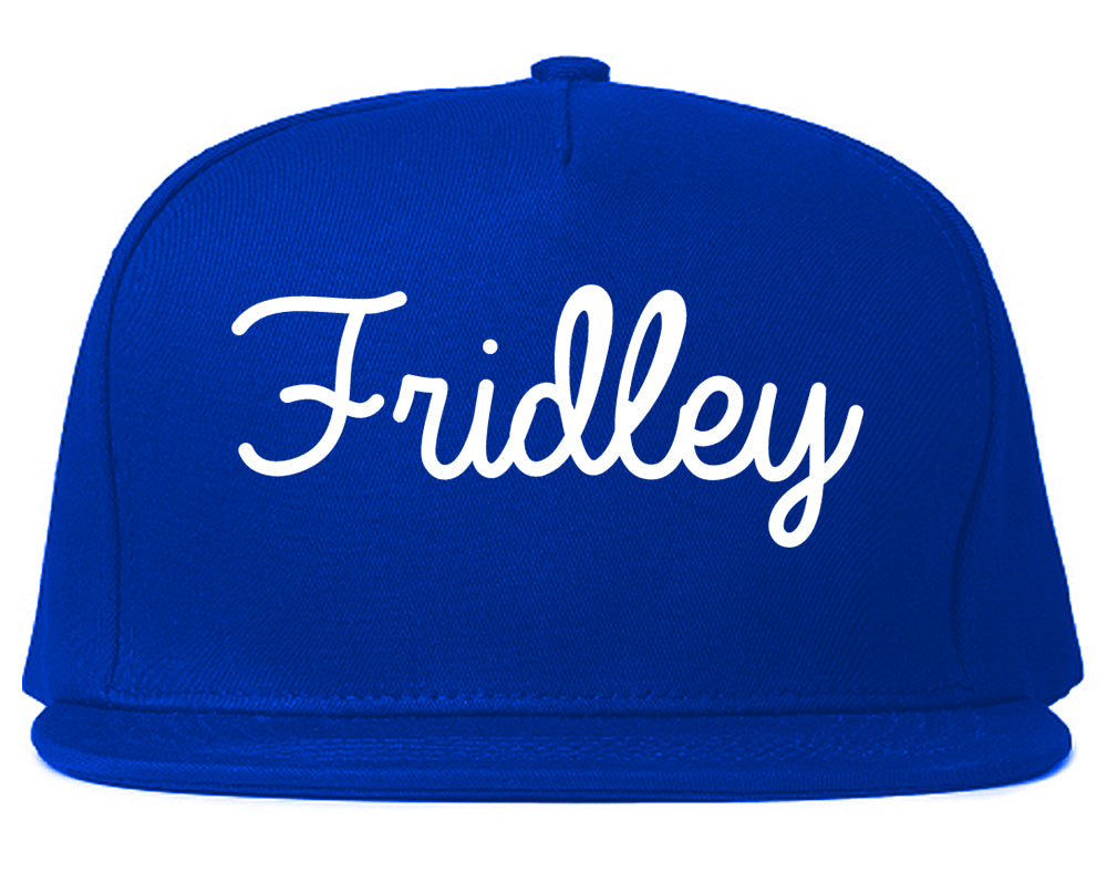 Fridley Minnesota MN Script Mens Snapback Hat Royal Blue