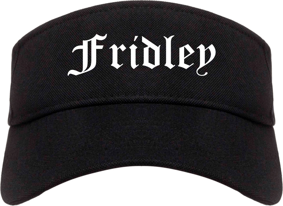 Fridley Minnesota MN Old English Mens Visor Cap Hat Black