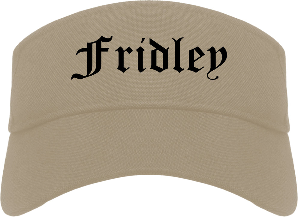 Fridley Minnesota MN Old English Mens Visor Cap Hat Khaki