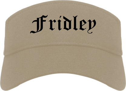 Fridley Minnesota MN Old English Mens Visor Cap Hat Khaki