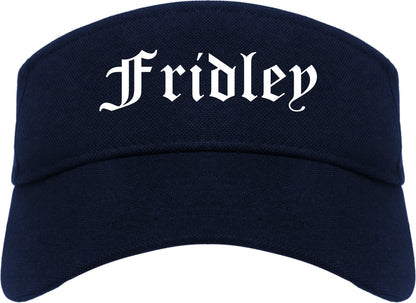 Fridley Minnesota MN Old English Mens Visor Cap Hat Navy Blue