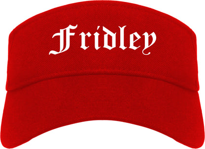 Fridley Minnesota MN Old English Mens Visor Cap Hat Red