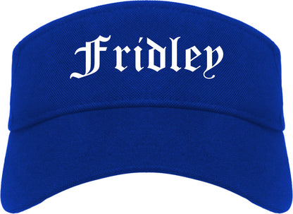 Fridley Minnesota MN Old English Mens Visor Cap Hat Royal Blue