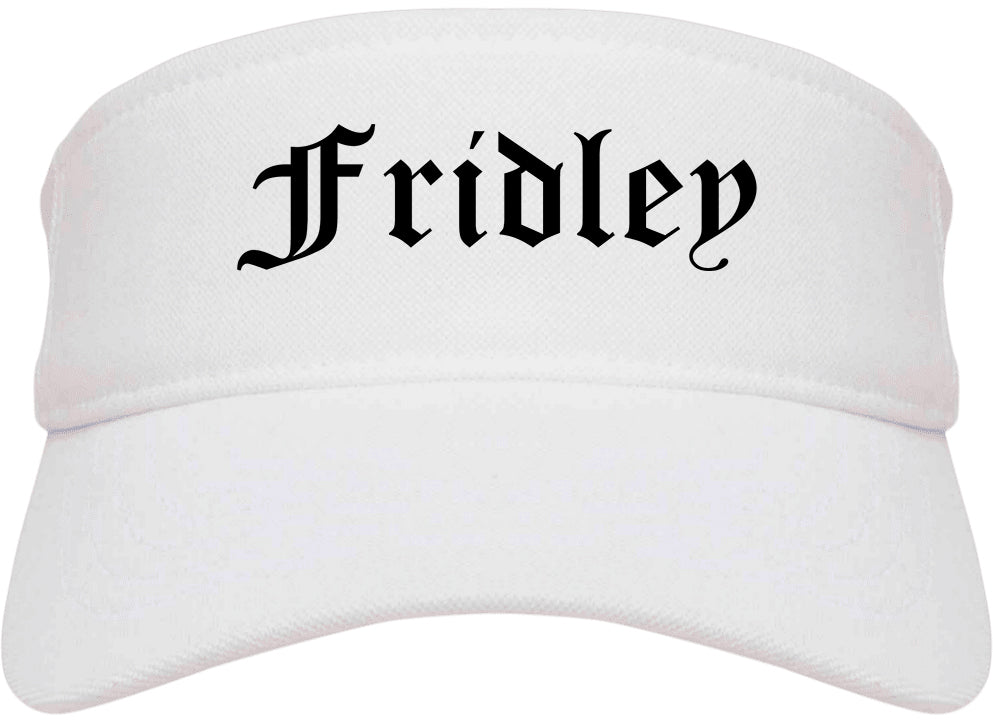 Fridley Minnesota MN Old English Mens Visor Cap Hat White