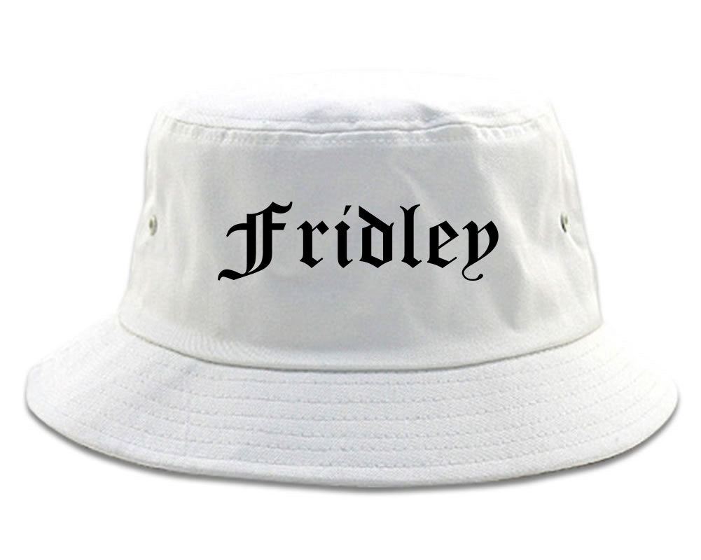 Fridley Minnesota MN Old English Mens Bucket Hat White