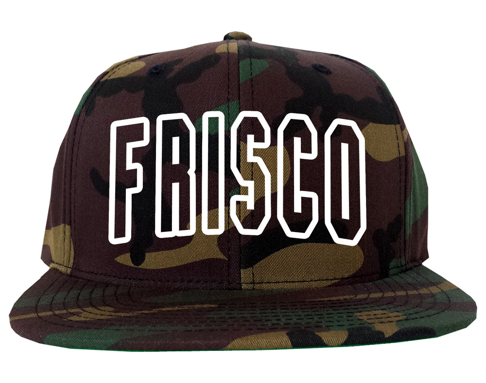 Frisco San Francisco California Outline Mens Snapback Hat Camo